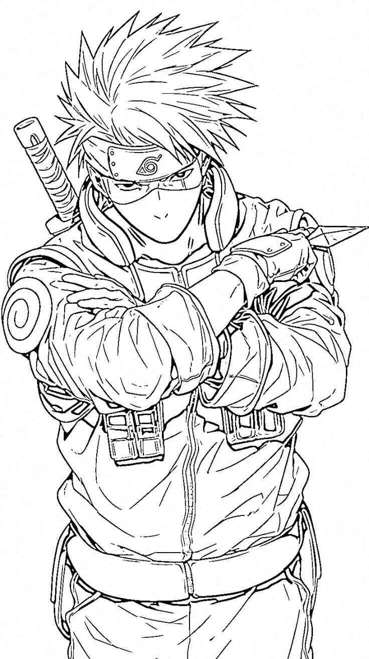 Desenho de Kakashi Desenho Colorir Imprimir 05