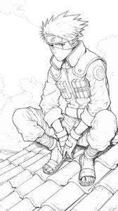 Desenho de Kakashi Desenho Colorir Imprimir 08