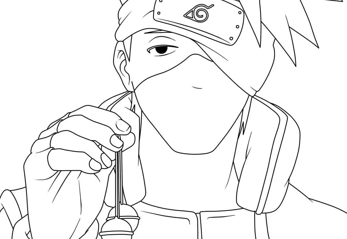 Desenho de Kakashi Desenho Colorir Imprimir 14