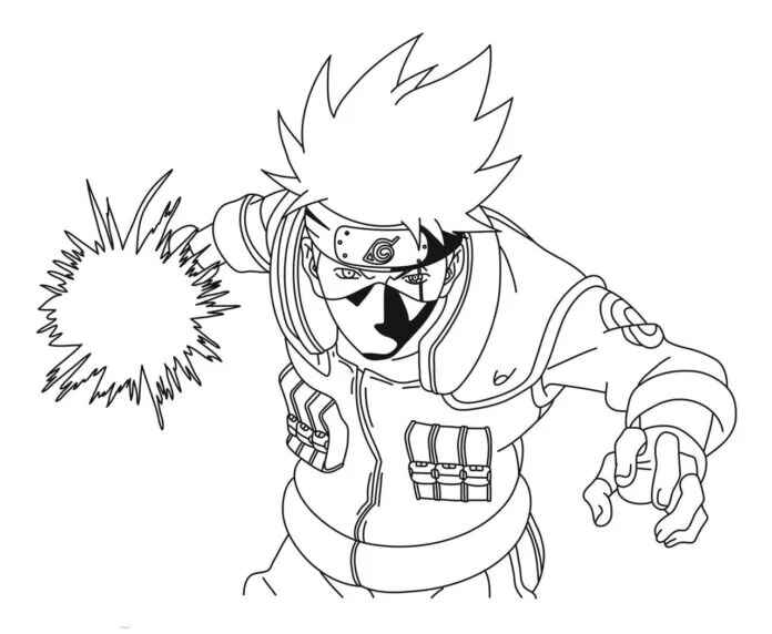 Desenho de Kakashi Desenho Colorir Imprimir 17