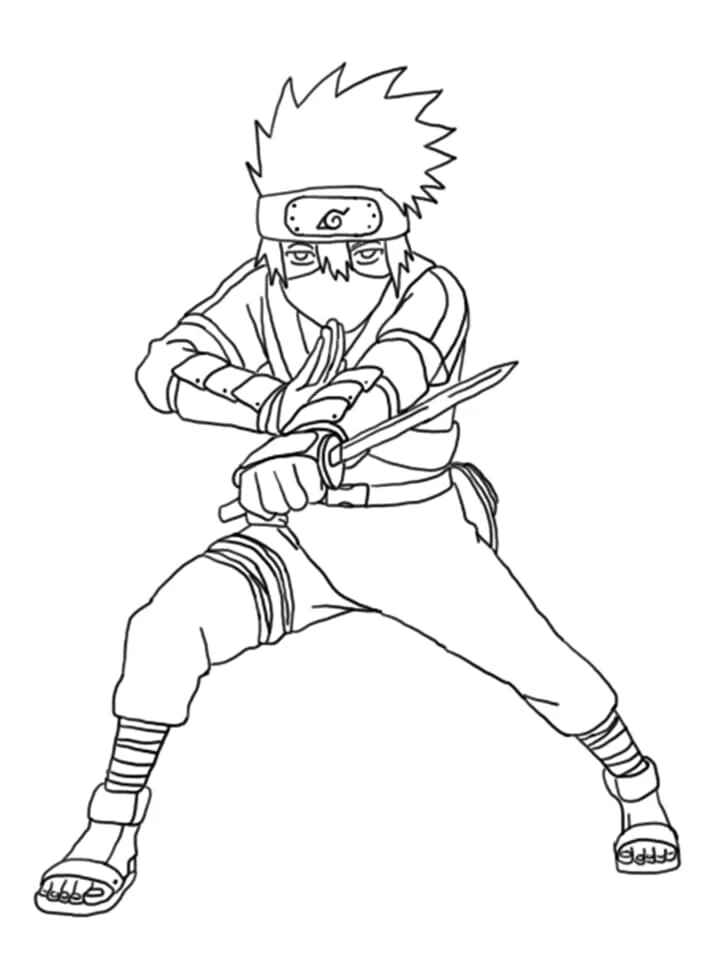 Desenho de Kakashi Desenho Colorir Imprimir 29