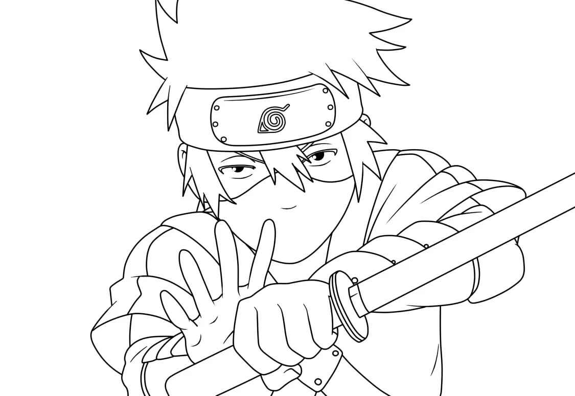 Desenho de Kakashi Desenho Colorir Imprimir 35