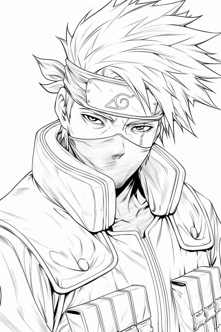 Desenho de Kakashi Desenho Colorir Imprimir 44
