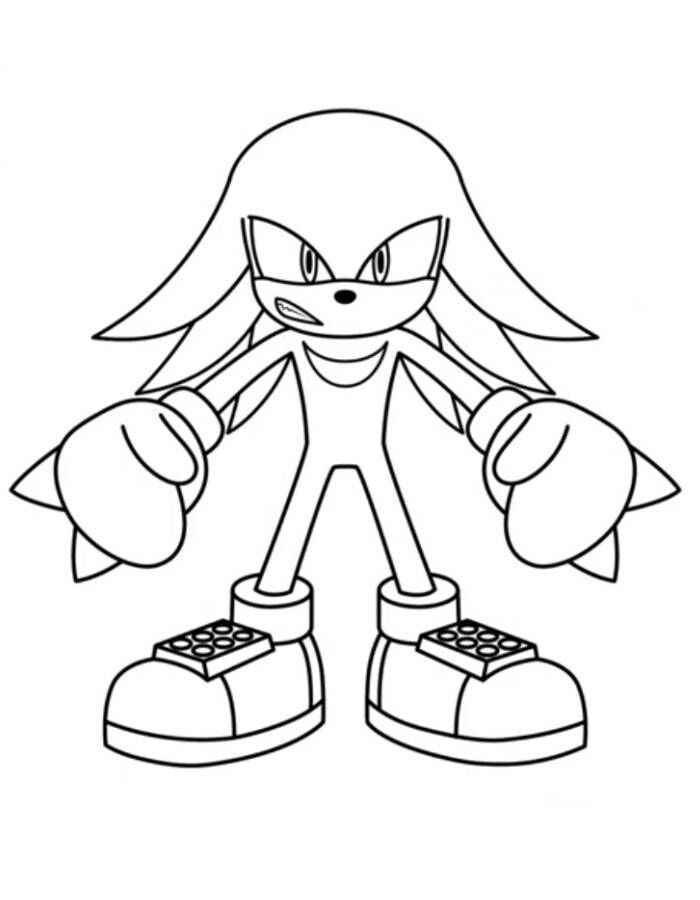 Desenho de Knuckles Desenho Colorir Imprimir 01