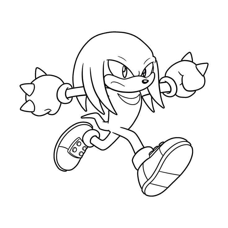 Desenho de Knuckles Desenho Colorir Imprimir 15