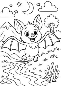 Desenho de Morcego Desenho Colorir Imprimir 07