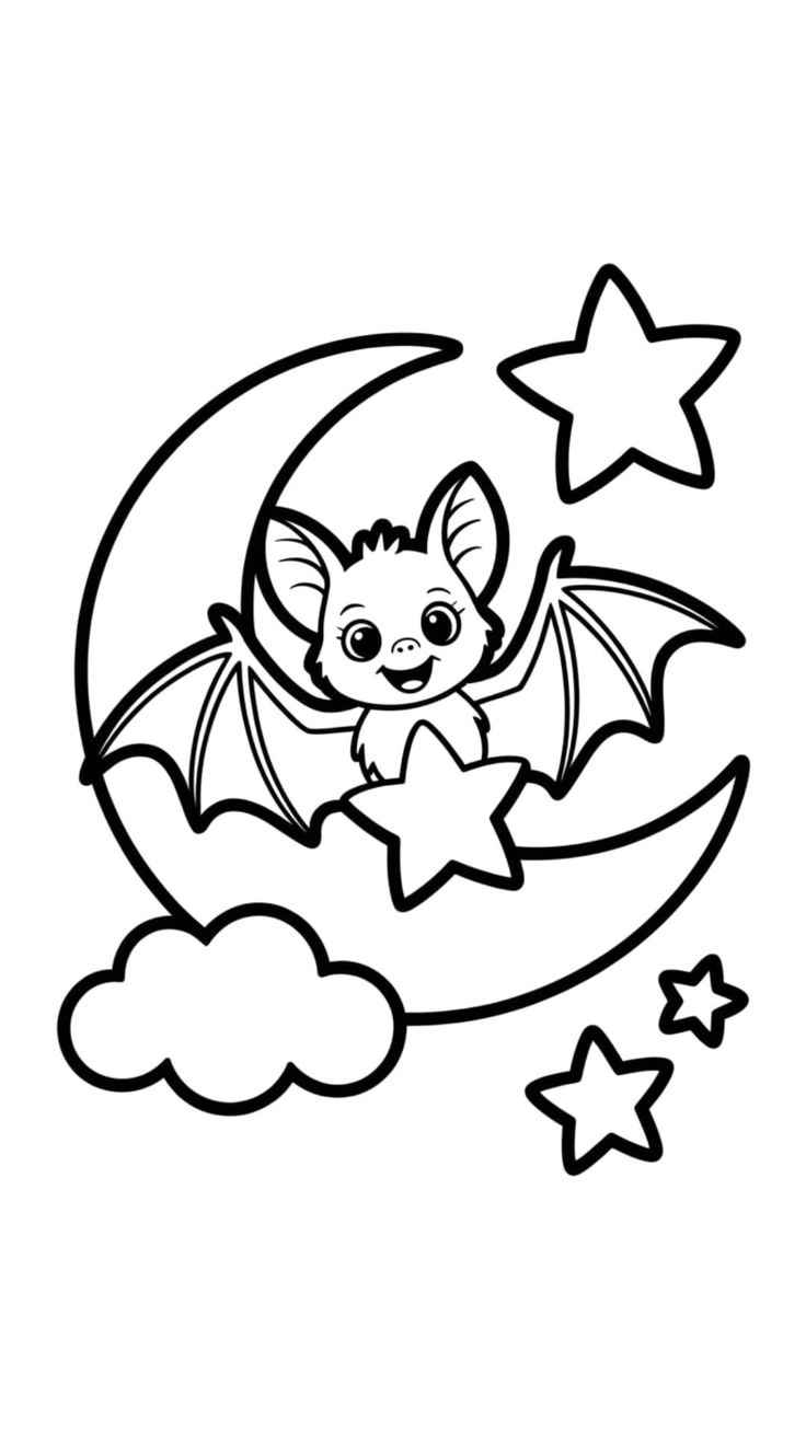 Desenho de Morcego Desenho Colorir Imprimir 09