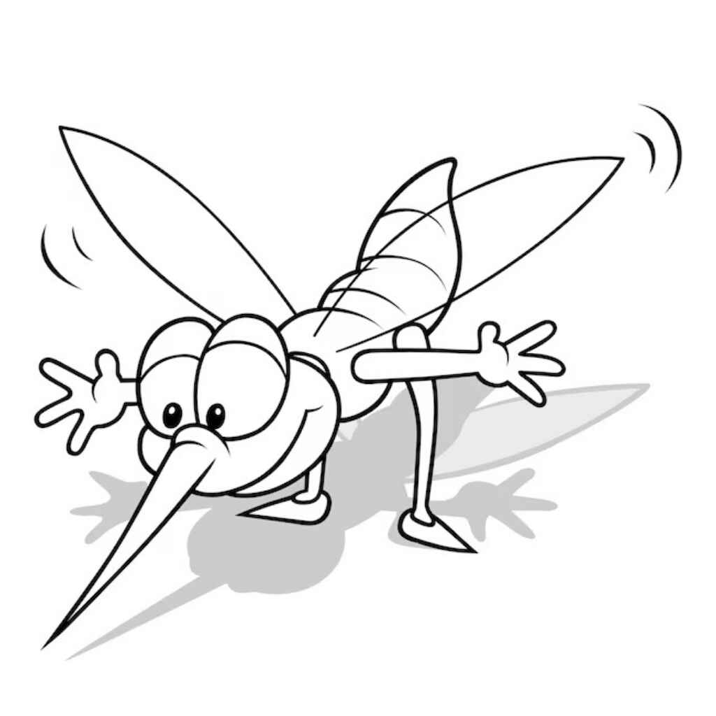 Desenho de Mosquito Da Dengue Desenho Colorir Imprimir 02