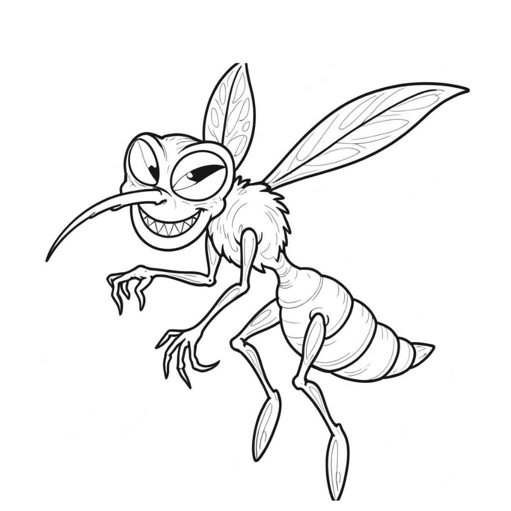 Desenho de Mosquito Da Dengue Desenho Colorir Imprimir 08