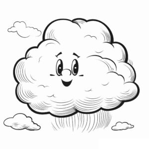 Desenho de Nuvem Desenho Colorir Imprimir 04