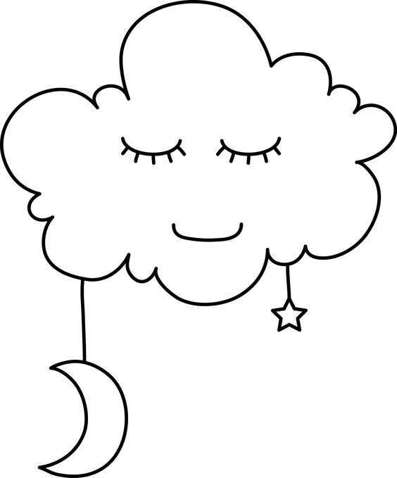 Desenho de Nuvem Desenho Colorir Imprimir 05
