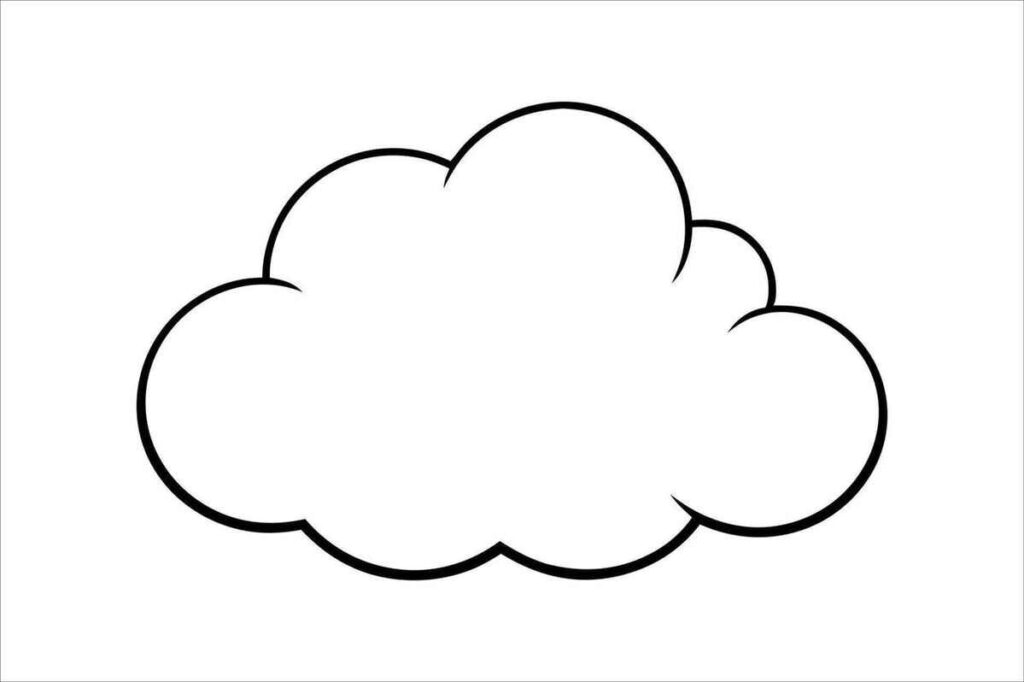 Desenhos de Nuvens para Imprimir e Colorir