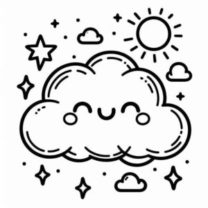 Desenho de Nuvem Desenho Colorir Imprimir 19