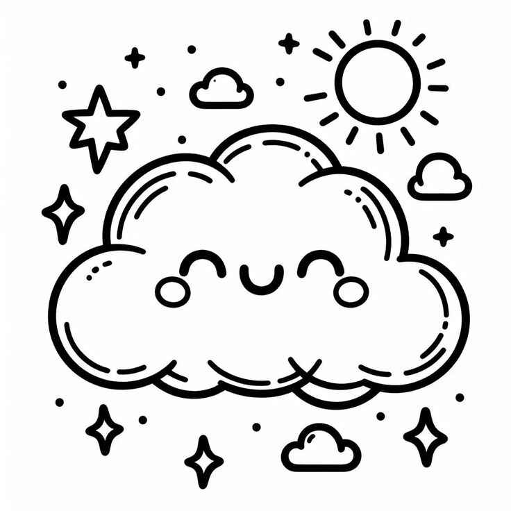 Desenho de Nuvem Desenho Colorir Imprimir 19