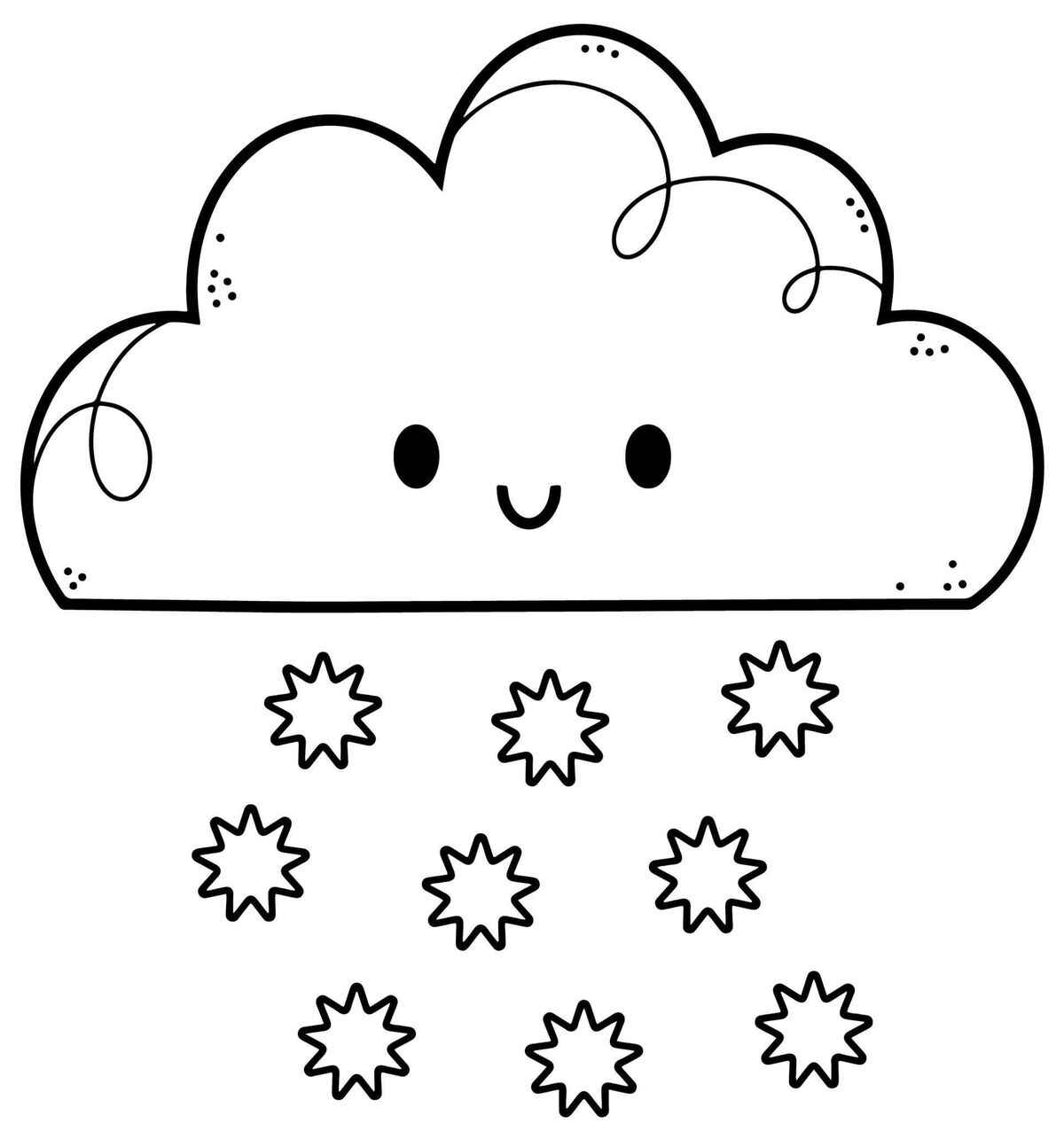 Desenho de Nuvem Desenho Colorir Imprimir 23