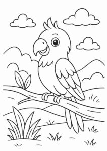 Desenho de Papagaio Desenho Colorir Imprimir 02