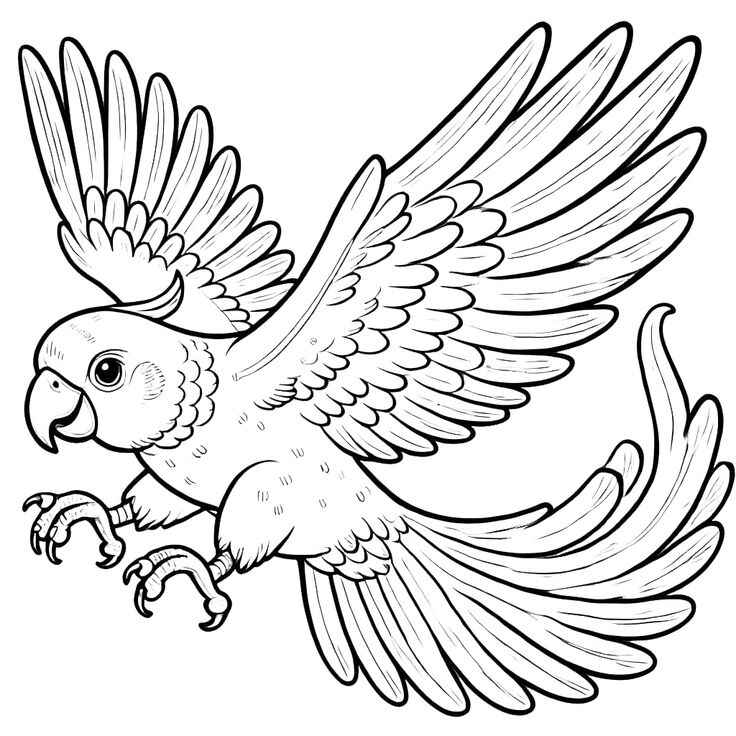 Desenho de Papagaio Desenho Colorir Imprimir 03