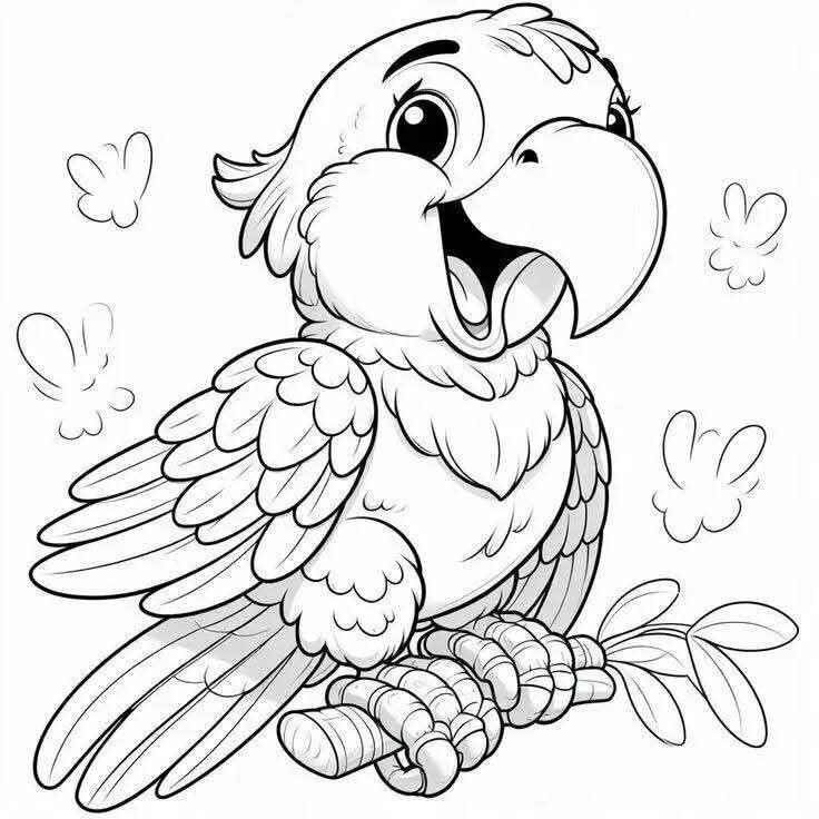 Desenho de Papagaio Desenho Colorir Imprimir 09
