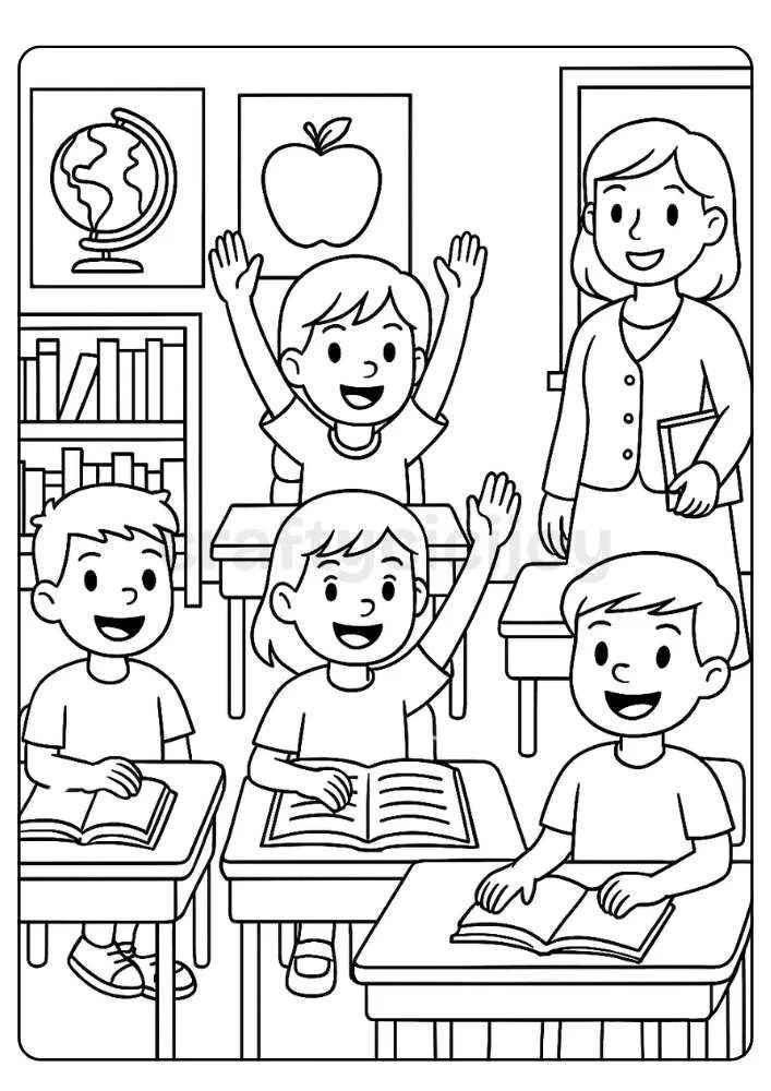 Desenho de Professora Desenho Colorir Imprimir 01