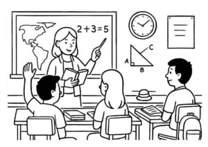 Desenho de Professora Desenho Colorir Imprimir 02