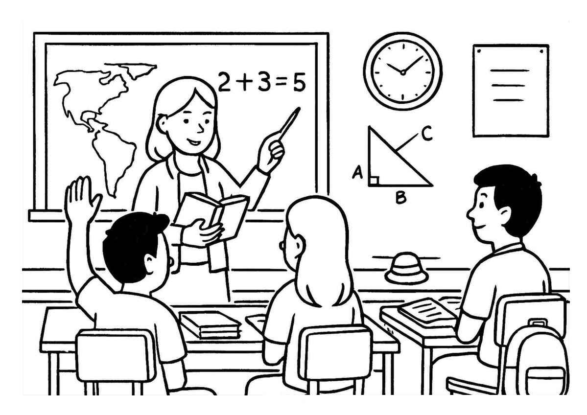 Desenho de Professora Desenho Colorir Imprimir 02