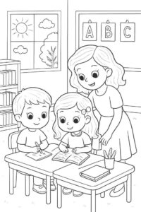 Desenho de Professora Desenho Colorir Imprimir 03