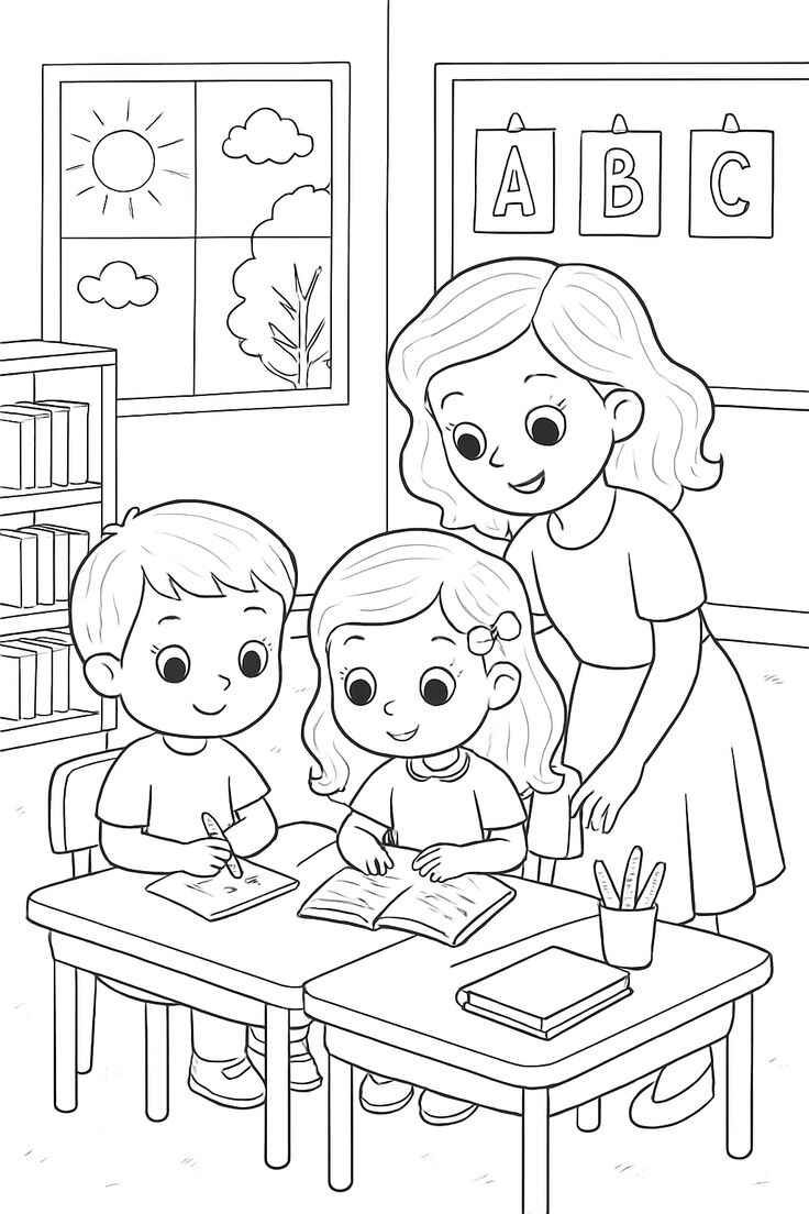 Desenho de Professora Desenho Colorir Imprimir 03