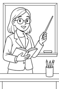 Desenho de Professora Desenho Colorir Imprimir 09