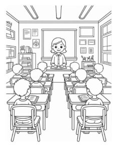 Desenho de Professora Desenho Colorir Imprimir 10