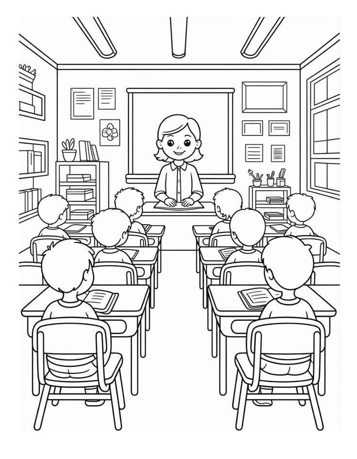 Desenho de Professora Desenho Colorir Imprimir 10