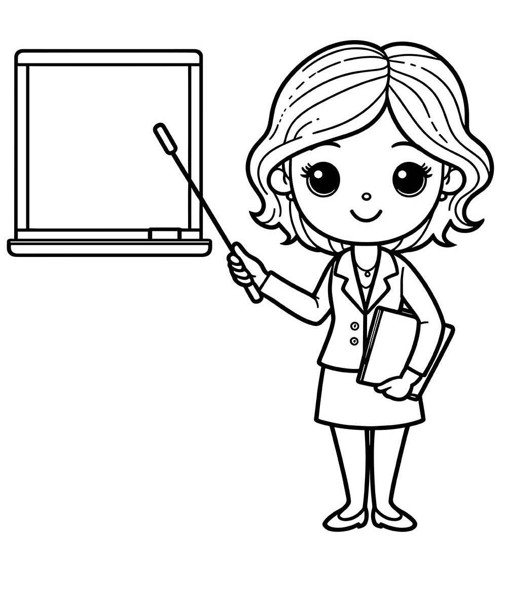 Desenho de Professora Desenho Colorir Imprimir 11