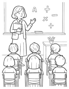 Desenho de Professora Desenho Colorir Imprimir 12