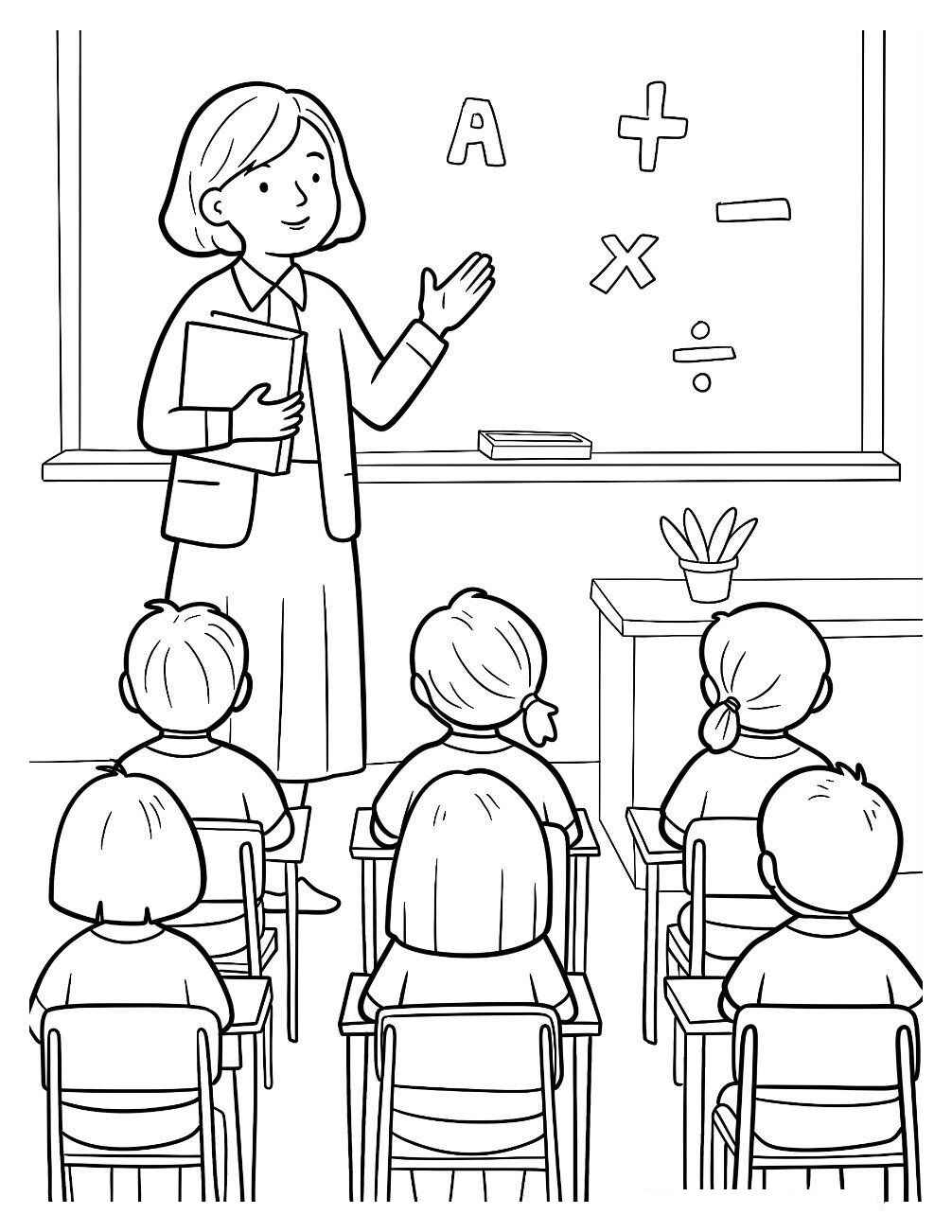 Desenho de Professora Desenho Colorir Imprimir 12