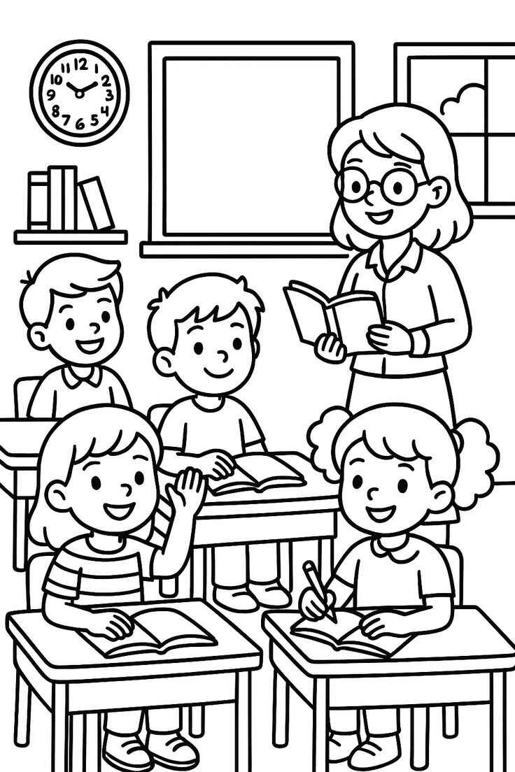 Desenho de Professora Desenho Colorir Imprimir 13