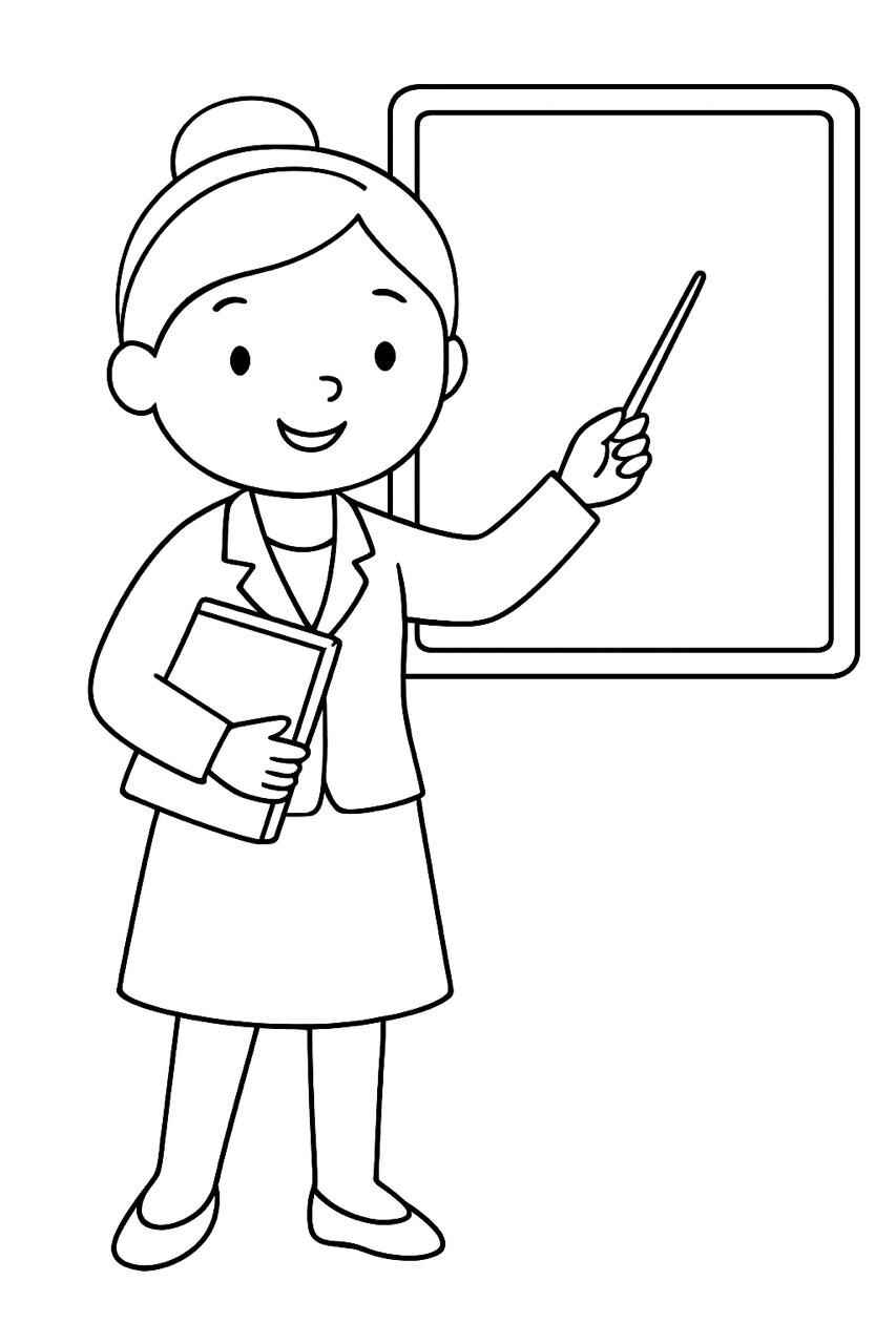 Desenho de Professora Desenho Colorir Imprimir 14