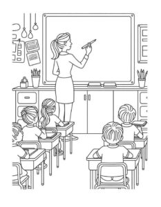 Desenho de Professora Desenho Colorir Imprimir 15