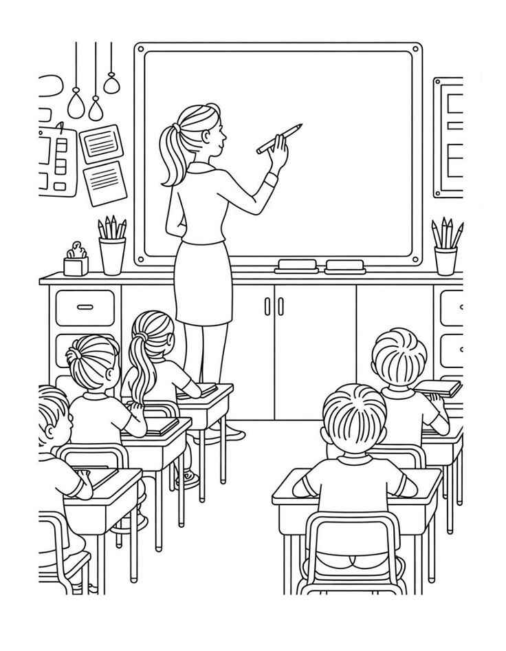 Desenho de Professora Desenho Colorir Imprimir 15