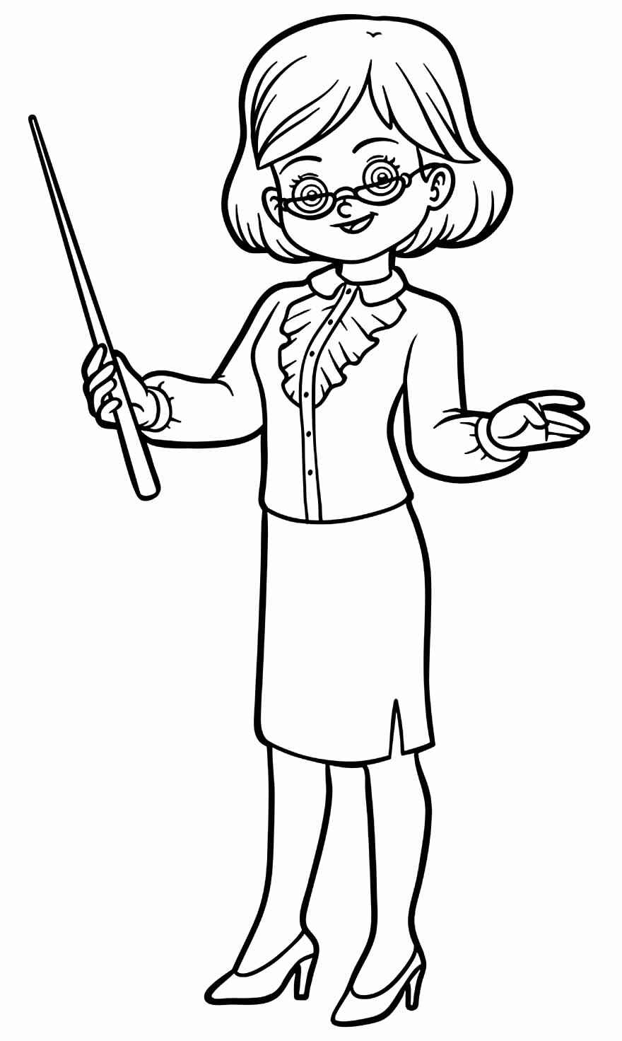 Desenho de Professora Desenho Colorir Imprimir 21 (2)