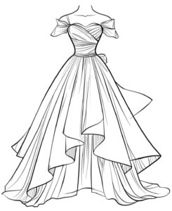 Desenho de Vestido Desenho Colorir Imprimir 07