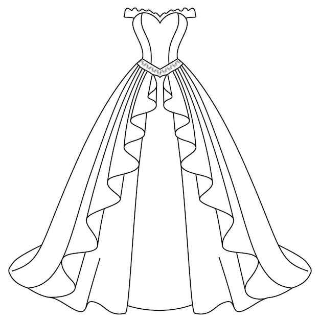 Desenho de Vestido Desenho Colorir Imprimir 08