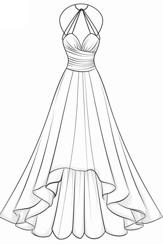 Desenho de Vestido Desenho Colorir Imprimir 10