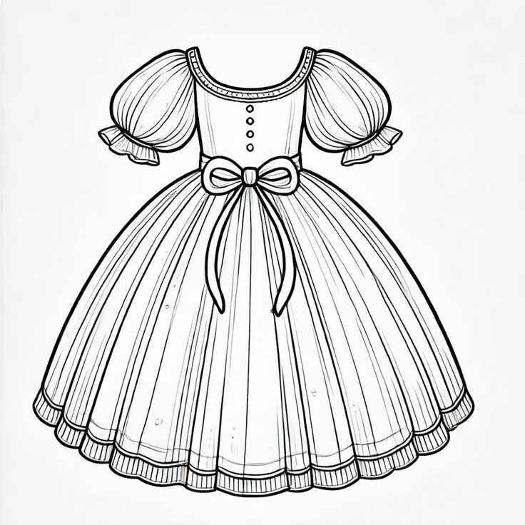 Desenho de Vestido Desenho Colorir Imprimir 11