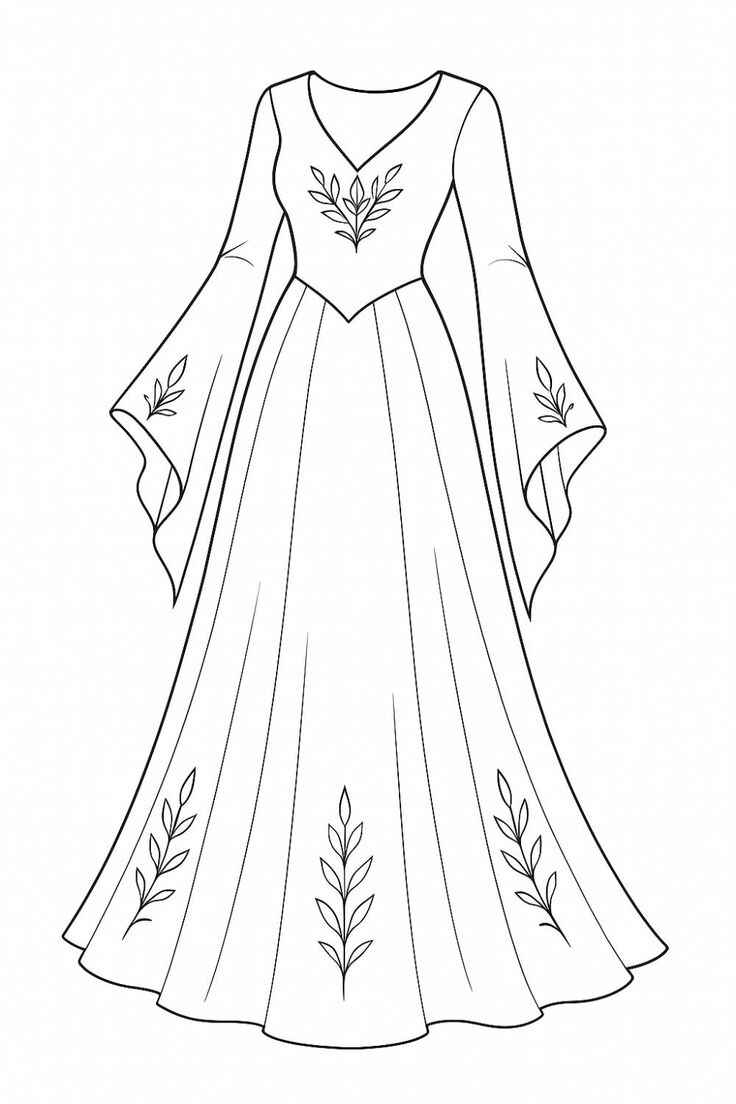 Desenho de Vestido Desenho Colorir Imprimir 12