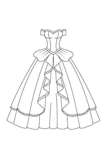 Desenho de Vestido Desenho Colorir Imprimir 17
