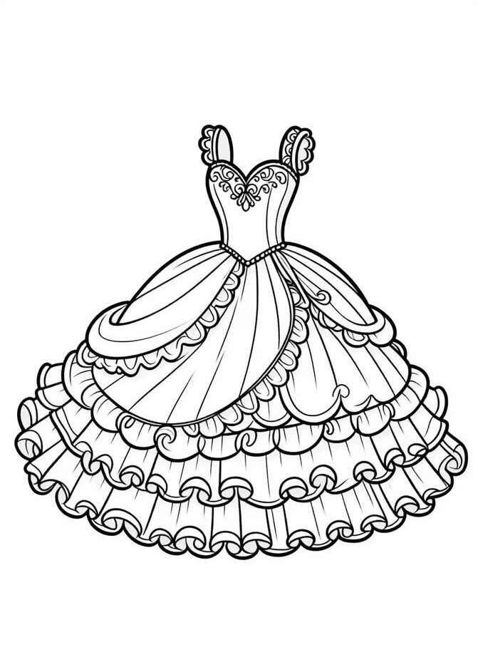 Desenho de Vestido Desenho Colorir Imprimir 19