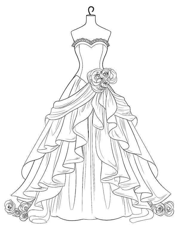 Desenho de Vestido Desenho Colorir Imprimir 21