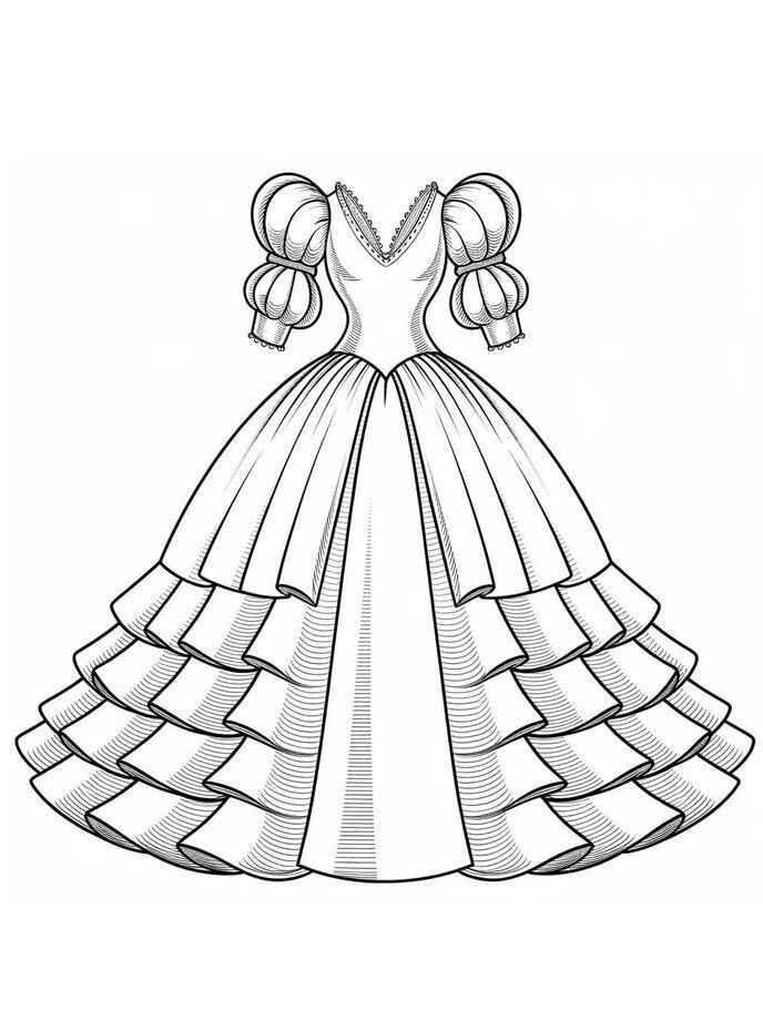 Desenho de Vestido Desenho Colorir Imprimir 23