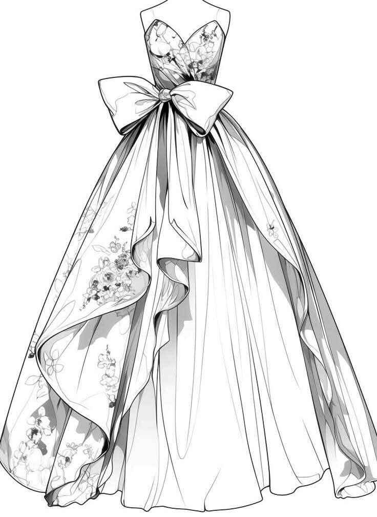 Desenho de Vestido Desenho Colorir Imprimir 27