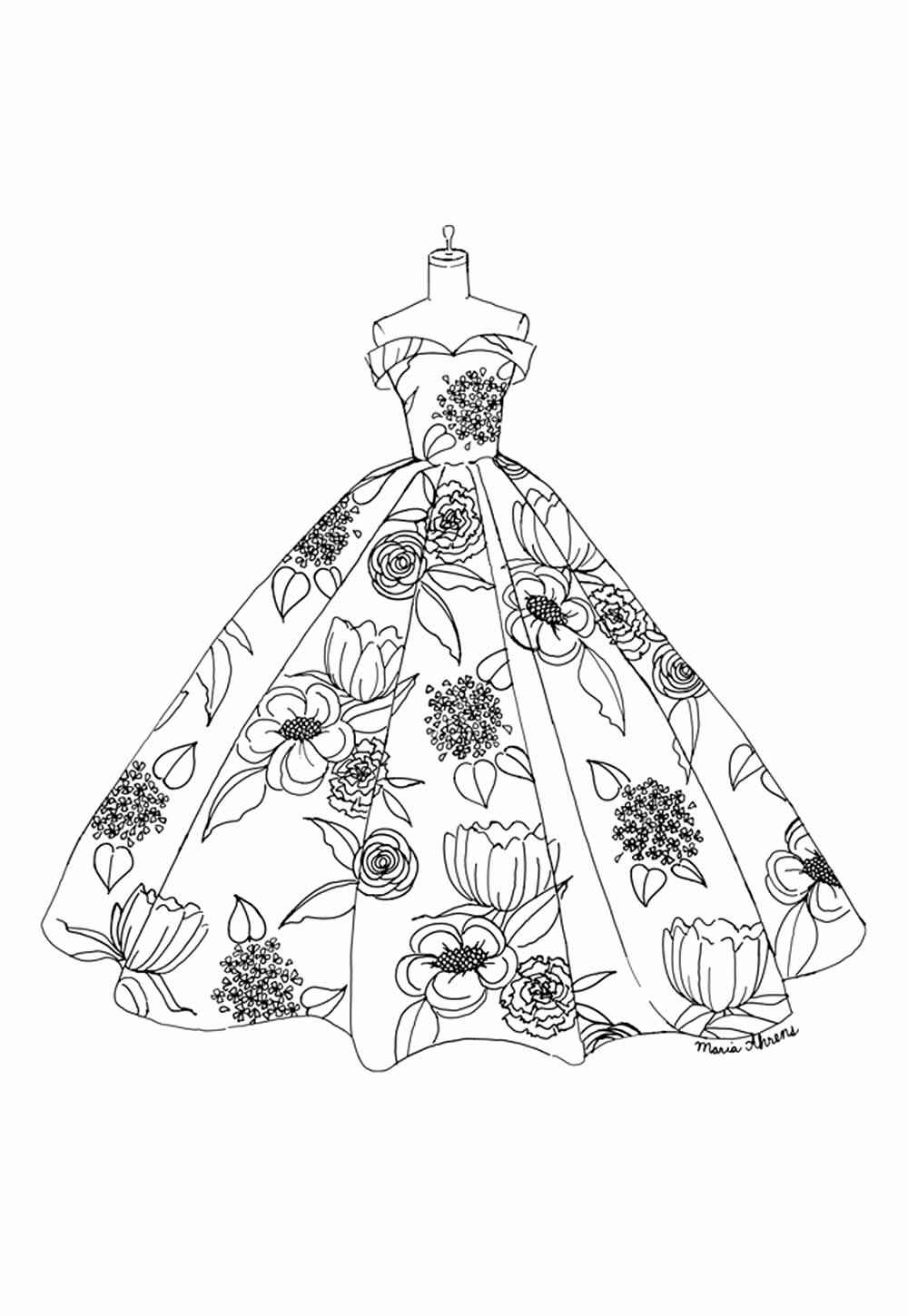 Desenho de Vestido Desenho Colorir Imprimir 35