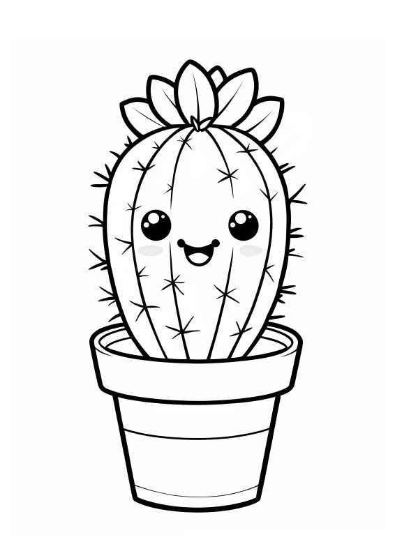 Desenho de Cactos Desenho Colorir Imprimir 01